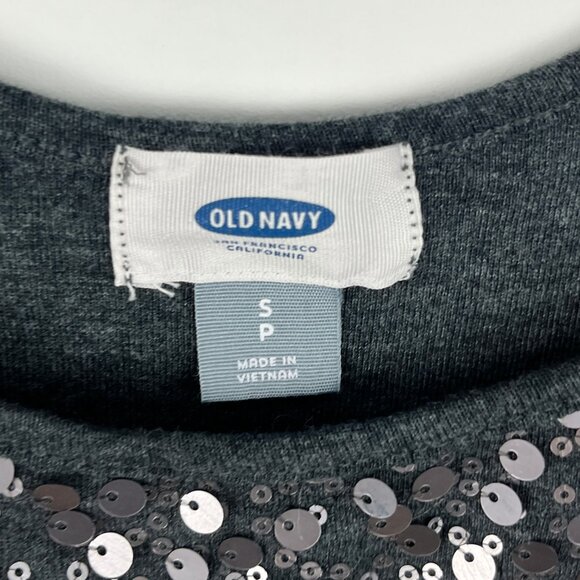 Old Navy Top Blouse Camisole Size S Gray Scoop Neck Sleeveless Stretch Sequin - Picture 5 of 9